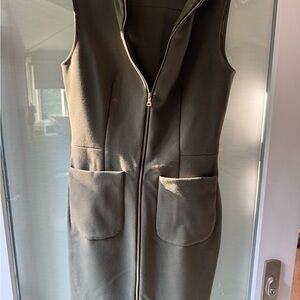L'AGENCE Olive Green Dress with Zip Detail